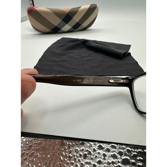 Burberry Eyeglasses Frames B 2086 3001 Black Brown Nova Check Pattern Unisex - Picture 3 of 10
